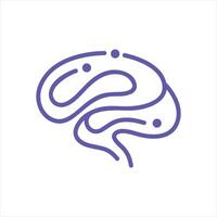 A brain icon with a line drawing of a brain vector