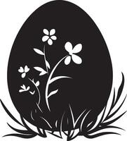 Black illustration of a simple Easter egg silhouette vector