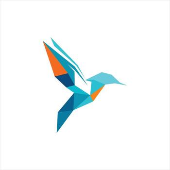 A bird is flying in a geometric pattern vector