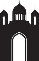 Minimalist black silhouette of a mosque in format vector