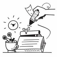 Clean Writer with a typewriter and a lamp indicating writing and inspiration with blank space concept as A writer with a typewriter and a lamp symbolizing the act of writing and inspira vector
