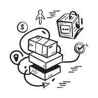 Clean WMS system and shipping icon with space for text and icons on a gray background concept as A versatile WMS system and shipping icon featuring space for both text and icons on a cle vector