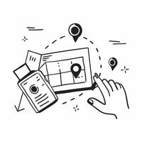 Clean WMS interface and warehouse map icon with copy space for logistics tools concept as A WMS tools oriented interface and warehouse map icon with ample copy space ideal for visualizin vector
