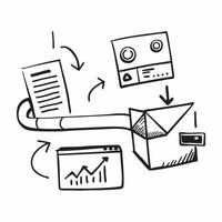 Clean WMS system and warehouse analytics icon with space for text and graphics on a white background concept as A modern WMS system and warehouse analytics icon design featuring space fo vector