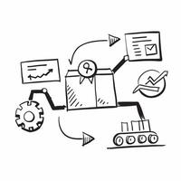 Clean WMS icon and supply chain symbol with copy space for infographics concept as An infographic ready WMS icon and supply chain symbol with ample copy space designed to convey supply c vector