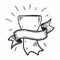 Clean Winners sash and a cup symbolizing recognition and achievement with ample space for text concept as A winners sash draped over a cup representing recognition and notable achieveme vector