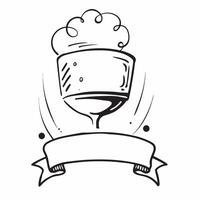 Clean Wine glass and bottle symbol with copy space for menus concept as An artistic rendering of a wine glass and bottle symbol with spacious copy space suitable for restaurant menus win vector