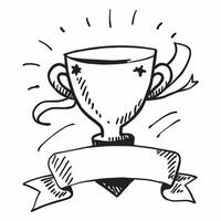 Clean Winners cup and a gold ribbon symbolizing victory and excellence with ample space for text concept as A winners cup adorned with a gold ribbon representing victory and the excelle vector
