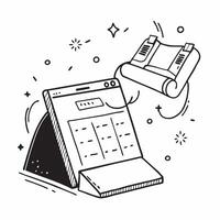 Clean Wellness calendar and a desk treadmill symbolizing wellness tracking and exercise with ample space for text concept as A wellness calendar and a desk treadmill representing tools vector