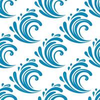 Clean Water splash seamless tile pattern with blue waves and playful summer water fun vibes concept as Cool blue splashes and waves create a seamless tile pattern for energetic playful s vector