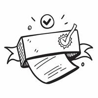 Clean Warranty label and a checkmark symbolizing validation and warranty with ample space for text concept as A warranty label and a checkmark representing validation and warranty with vector