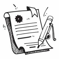 Clean Warranty certificate and a pen symbolizing confirmation and warranty with ample space for text concept as A warranty certificate and a pen representing confirmation and warranty w vector