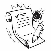 Clean Warranty icon and a document symbolizing verification and warranty with ample space for text concept as A warranty icon and a document representing verification and warranty with vector