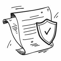 Clean Warranty certificate and a shield symbolizing warranty and protection with ample space for text concept as A warranty certificate and a shield representing warranty and protection vector