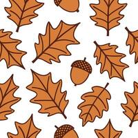 Clean Warm autumn leaf and acorn seamless tile pattern with rich colors and cozy textures concept as Rich colored autumn leaves and acorns create a warm leaf and acorn seamless tile patt vector