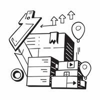 Clean Warehouse system and logistics icon with copy space for social media posts concept as An illustrative warehouse system and logistics icon with ample copy space tailored for social vector