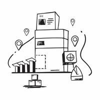 Clean Warehouse system and delivery icon with copy space for website banners concept as A sleek warehouse system and delivery icon with generous copy space suitable for creating eye catc vector