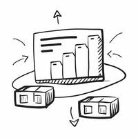 Clean Warehouse shelves and a line graph symbolizing stock financing in double exposure with copy space concept as Warehouse shelves blended with a line graph representing stock financi vector