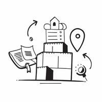 Clean Warehouse system and shipping icon with space for text and icons on a gray background concept as A versatile warehouse system and shipping icon featuring space for both text and ic vector