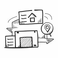 Clean Warehouse interface and inventory icon with ample space for text and graphics concept as An iconographic warehouse interface and inventory icon design offering ample space for both vector