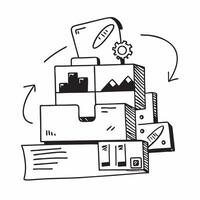 Clean Warehouse software and inventory control icon with space for text and graphics concept as An illustrative warehouse software and inventory control icon design featuring ample space vector