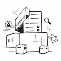 Clean Warehouse interface and inventory control icon with copy space for website banners concept as A sleek warehouse interface and inventory control icon with generous copy space suitab vector