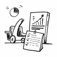 Clean Warehouse storage and a revenue forecast report symbolizing revenue forecasting in double exposure with copy space concept as Warehouse storage blended with a revenue forecast rep vector
