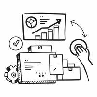 Clean Warehouse interface and inventory data icon with copy space for software presentations concept as A visually appealing warehouse interface and inventory data icon with ample copy s vector