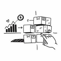 Clean Warehouse aisle and a stock level dashboard symbolizing stock monitoring in double exposure with copy space concept as A warehouse aisle blended with a stock level dashboard repre vector