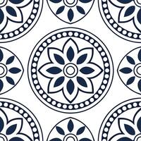 Clean Vintage medallion seamless tile pattern ornate details isolated white background perfect for classic home decor concept as Creating seamless tile pattern featuring vintage medallio Set 5 vector