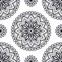 Clean Vintage medallion seamless tile pattern ornate details isolated white background perfect for classic home decor concept as Creating seamless tile pattern featuring vintage medallio Set 7 vector
