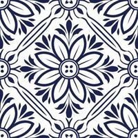 Clean Vintage floral seamless tile pattern intricate detailing suitable for wallpaper design concept as Elegant floral motifs intertwined in seamless tile layout ideal for classic interi vector