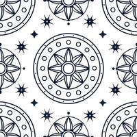 Clean Vintage medallion seamless tile pattern ornate details isolated white background perfect for classic home decor concept as Creating seamless tile pattern featuring vintage medallio Set 2 vector