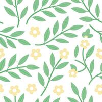 Clean Vintage botanical seamless pattern with detailed leaves and classic colors for natural designs concept as Detailed vintage botanical pattern featuring classic colors and intricate Set 6 vector