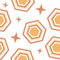 Clean Vibrant retro polygon seamless tiles warm tones on white background perfect for inviting designs concept as Creating vibrant seamless tile with retro polygons in warm tones on whit vector