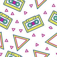 Clean Vibrant retro polygon seamless tiles neon colors on white background excellent for nightlife themes concept as Creating vibrant seamless tile with retro polygons in neon colors on vector
