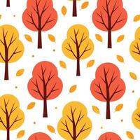 Clean Vibrant autumn forest seamless tile pattern with colorful trees and fallen leaves concept as Colorful autumn trees and fallen leaves create a vibrant forest themed seamless tile pa vector