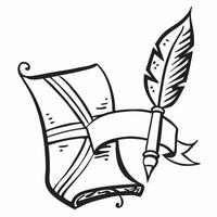 Clean Union Jack and a Shakespearean quill symbolizing literature and tradition with ample space for text concept as A Union Jack flag with a Shakespearean quill representing the rich l vector