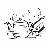 Clean Union Jack and a teapot symbolizing traditional British tea with ample space for text concept as A Union Jack flag next to a teapot representing the traditional British tea cultur vector