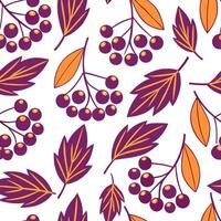 Clean Vibrant autumn berries seamless tile pattern with deep reds purples and oranges concept as Deep red purple and orange berries create a vibrant seamless tile pattern perfect for aut vector