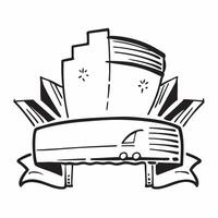 Clean Union Jack and a red double decker bus symbolizing iconic transportation with ample space for text concept as A Union Jack flag with a red double decker bus representing the iconi vector