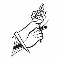 Clean Union Jack and a red rose symbolizing beauty and heritage with ample space for text concept as A Union Jack flag next to a red rose representing the natural beauty and rich herita vector