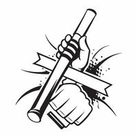 Clean Union Jack and a cricket bat symbolizing sports and national pride with ample space for text concept as A Union Jack flag next to a cricket bat representing the national sport and vector