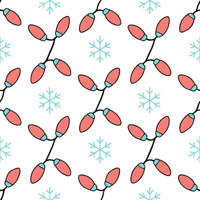 Clean Twinkling fairy lights and snowflakes seamless tile pattern with festive sparkle concept as Twinkling fairy lights intertwined with snowflakes create a seamless tile pattern with f