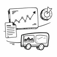 Clean Truck and stock graph symbolizing freight finance in double exposure with copy space concept as A truck blended with a stock graph representing freight finance and investment anal vector