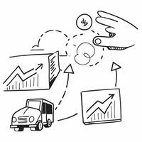 Clean Truck fleet and a financial forecast symbolizing fleet cost management in double exposure with copy space concept as A truck fleet blended with a financial forecast representing f vector
