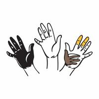 Clean Tricolor Handprints concept as Creative handprints in saffron white and green with copy space symbolizing unity and independence in Photo Stock Concept vector
