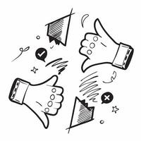 Clean Thumbs up and thumbs down icons symbolizing approval and disapproval with ample space for text concept as Thumbs up and thumbs down icons representing the dos of approval and the vector