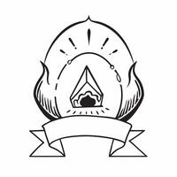 Clean Tent and campfire icon with copy space on white background concept as A illustration of a tent and campfire icon with ample copy space on a white background perfect for repr vector