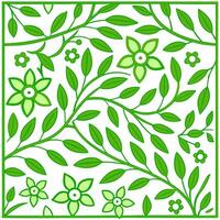 Clean Textured spring garden seamless pattern with greenery and vines for a lush nature inspired theme concept as Seamless greenery and vine elements arranged for a lush spring garden lo vector